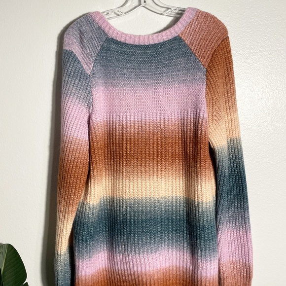 Madewell Space Dyed Striped Sweater Button Shoulder Crew Pullover Wool Alpaca XL - Picture 6 of 13